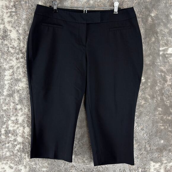 Apt 9 Petite Size 12P Stretch Button Zip Pants Black Cropped Capri - Picture 1 of 12